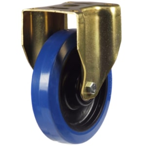 Blue Elastic Rubber Non-Marking Heavy Duty Gold Fixed Castor