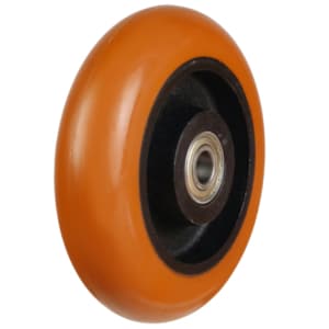 Orange Round Profile Polyurethane on Cast Iron Centre Wheel