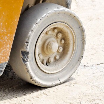 Forklift Tyre Wear on Construction Site
